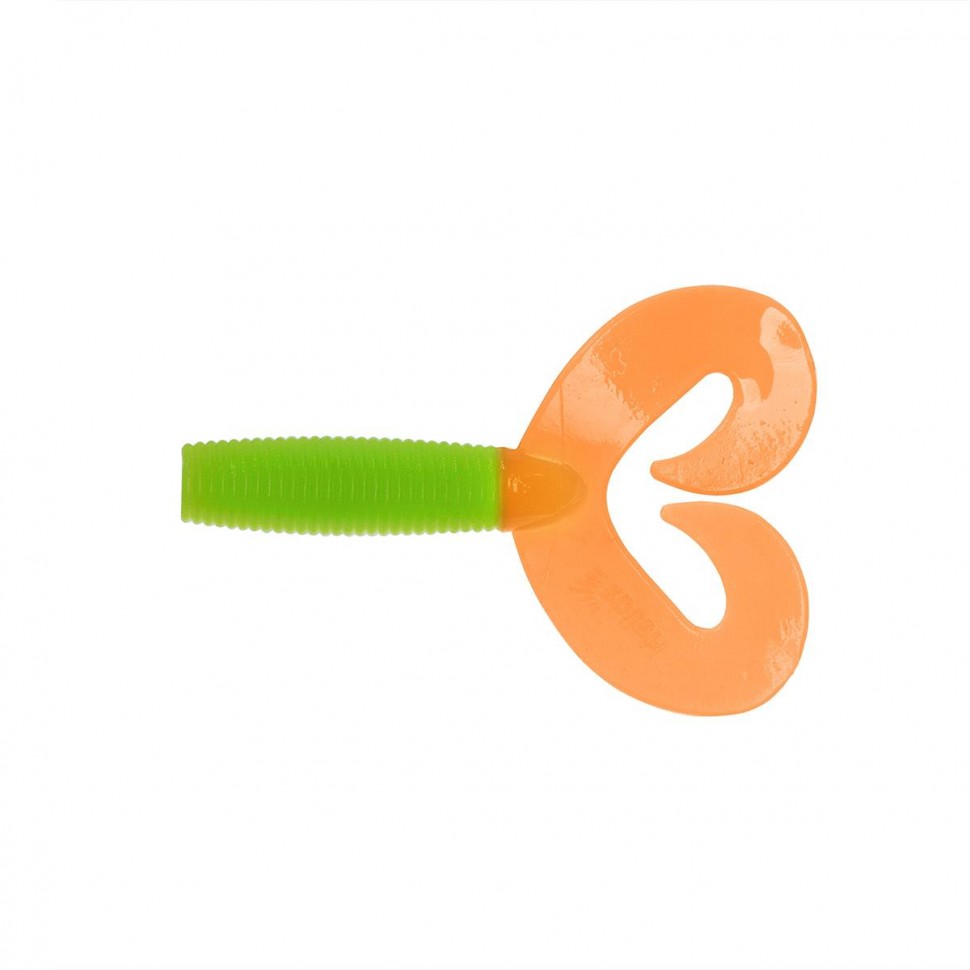 Твистер Helios Credo Double Tail 3,54"/9 см, цвет Lime & Orange 5 шт HS-28-020 , 